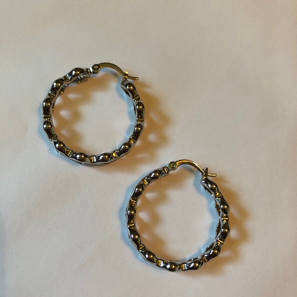 Lia Sophia Silver Hoop Earrings - Picture 2 of 2